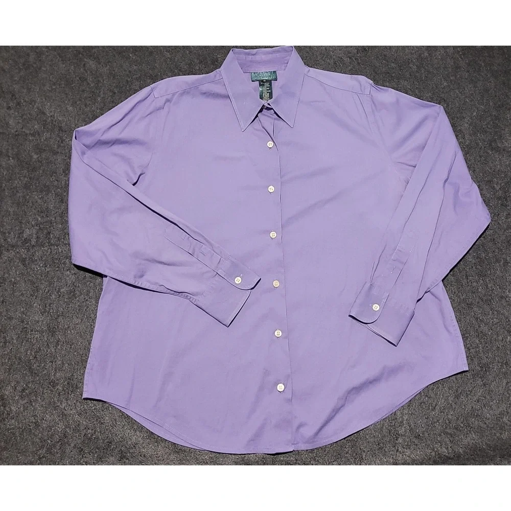 Lauren Ralph Lauren Lavender Purple Stretch Cotton Long Sleeve Size 16